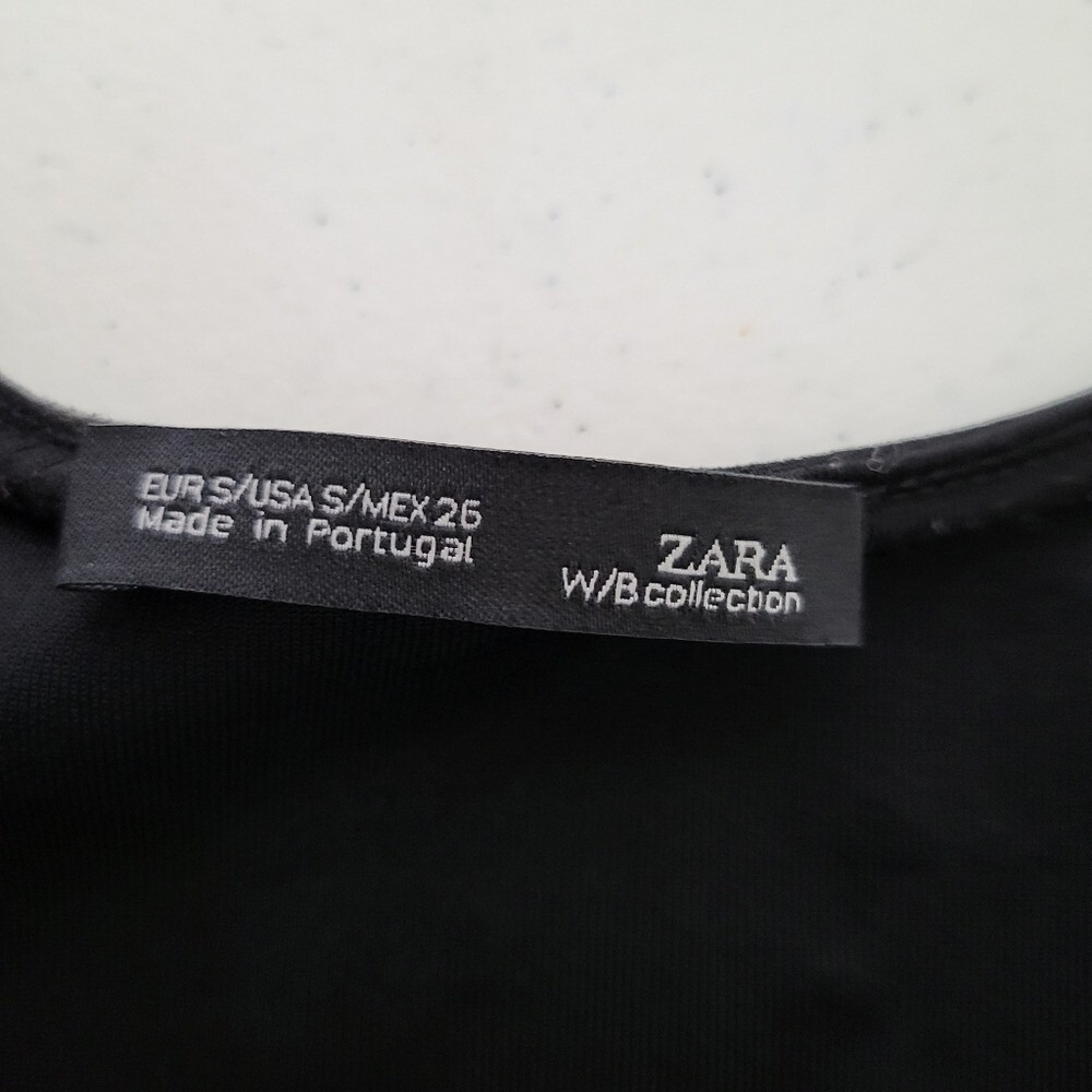 Zara Basic Top V-Neck Sleeveless Fitted Black Tank Top Size Small - Picture 4 of 7